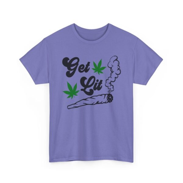 Unisex t-shirt from Twisted Angell with the sarcastic phrase “Get Lit” printed on the front.