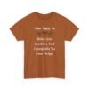 Unisex t-shirt from Twisted Angell with the sarcastic phrase “Most Likely To Bake 500 Cookies And Complain No One Helps” printed on the front.