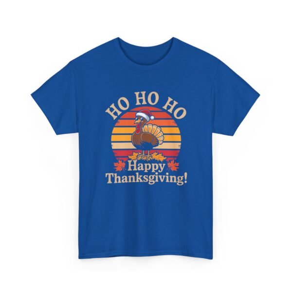 Unisex t-shirt from Twisted Angell with the sarcastic phrase “Ho Ho Ho Happy Thanksgiving” printed on the front.