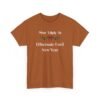 Unisex t-shirt from Twisted Angell with the sarcastic phrase “Most Likely To Hibernate Until New Year” printed on the front.
