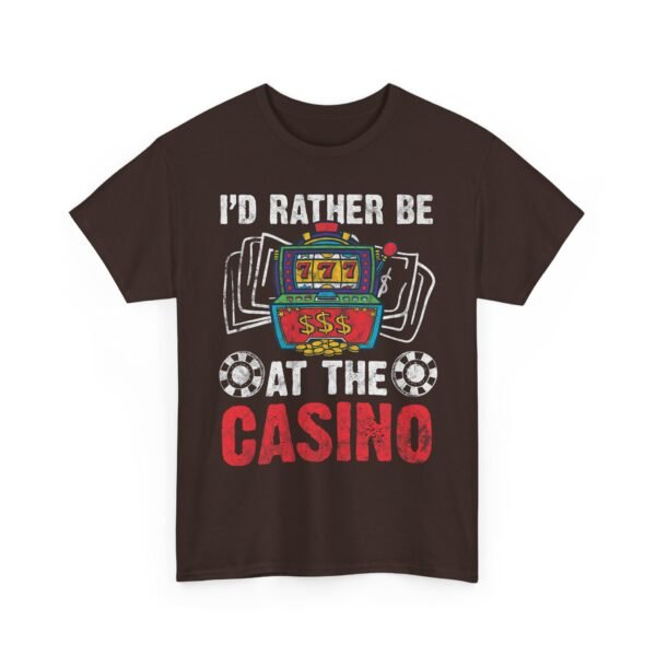 Unisex t-shirt from Twisted Angell with the sarcastic phrase “I'd Rather Be At The Casino” printed on the front.