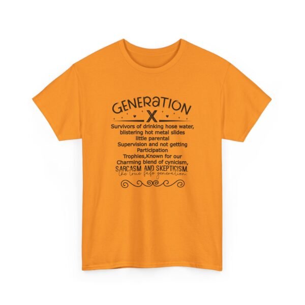 Sarcastic apparel design from Twisted Angell with the phrase “Generation X Definition - Sarcasm & Skepticism Tee” printed on the front.