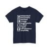 Unisex t-shirt from Twisted Angell with the sarcastic phrase “Gen X - Independent • Resourceful • Resilient” printed on the front.