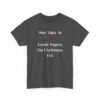 Unisex t-shirt from Twisted Angell with the sarcastic phrase “Most Likely To Grade Papers On Christmas Eve” printed on the front.
