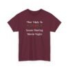 Unisex t-shirt from Twisted Angell with the sarcastic phrase “Most Likely to Snore During Movie Night” printed on the front.