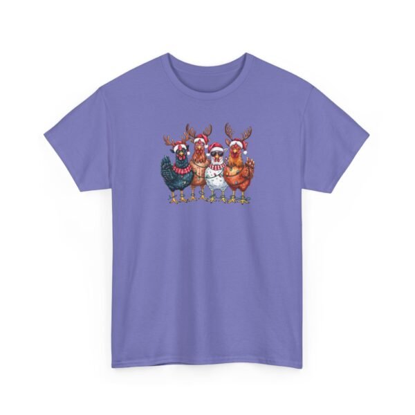 Unisex t-shirt from Twisted Angell with the sarcastic phrase “Holiday Chickens” printed on the front.