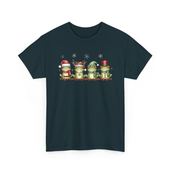 Unisex t-shirt from Twisted Angell with the sarcastic phrase “Festive Frogs” printed on the front.