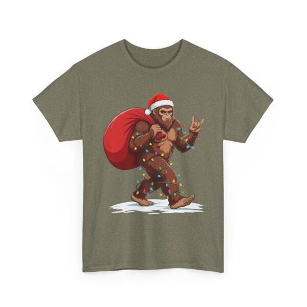 Unisex t-shirt from Twisted Angell with the sarcastic phrase “Holiday Bigfoot” printed on the front.