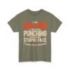 3415764064953591291_2048-2.jpeg Unisex t-shirt from Twisted Angell with the sarcastic phrase “I Use Sarcasm At Work, Punching Someone In Their Stupid Face Is Frowned Upon” printed on the front.