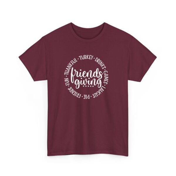 Unisex t-shirt from Twisted Angell with the sarcastic phrase “Friendsgiving” printed on the front.