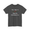 Unisex t-shirt from Twisted Angell with the sarcastic phrase “Most Likely To Shop On Christmas Eve” printed on the front.