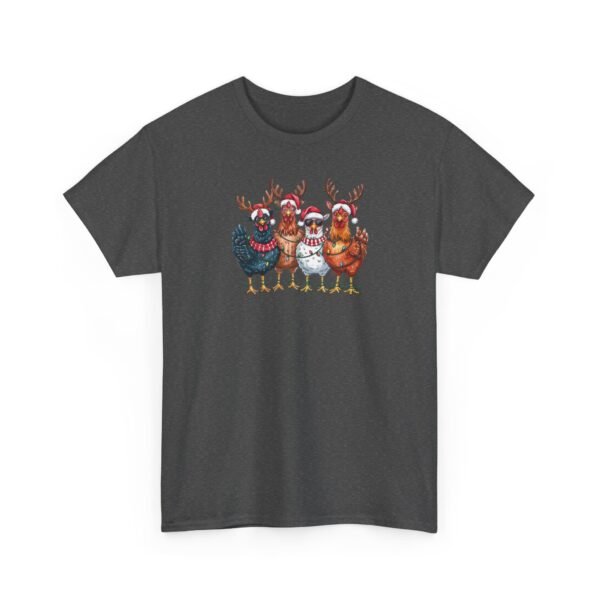 Unisex t-shirt from Twisted Angell with the sarcastic phrase “Holiday Chickens” printed on the front.