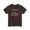 Unisex t-shirt from Twisted Angell with the sarcastic phrase “Most Likely To Say Wake Me Up In January” printed on the front.