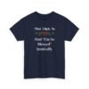 Unisex t-shirt from Twisted Angell with the sarcastic phrase “Most Likely To Post "I'm So Blessed" Ironically” printed on the front.