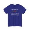 Unisex t-shirt from Twisted Angell with the sarcastic phrase “Most Likely To Cry During The Gift Exchange” printed on the front.