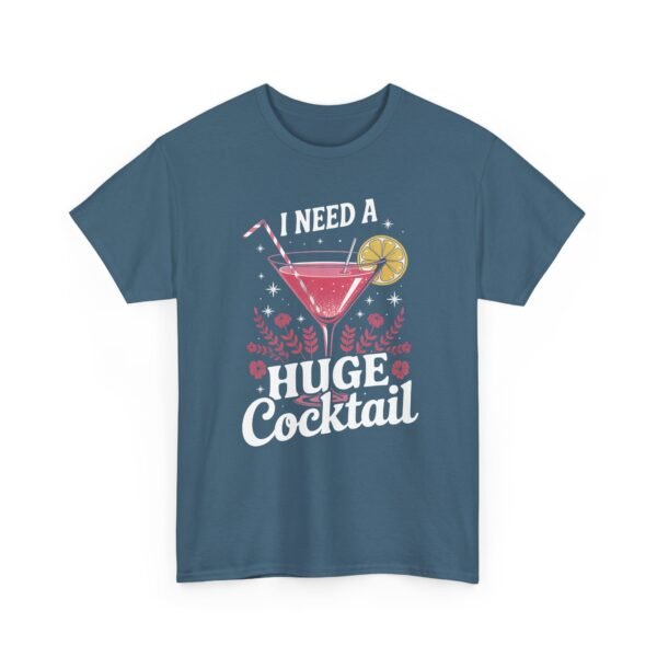 Unisex t-shirt from Twisted Angell with the sarcastic phrase “I Need a Huge Cocktail” printed on the front.