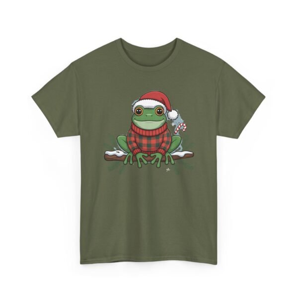 Unisex t-shirt from Twisted Angell with the sarcastic phrase “Festive Frog” printed on the front.