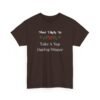 Unisex t-shirt from Twisted Angell with the sarcastic phrase “Most Likely To Nap During Dinner” printed on the front.