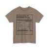 Unisex t-shirt from Twisted Angell with the sarcastic phrase “Generation X Nutrition Facts” printed on the front.