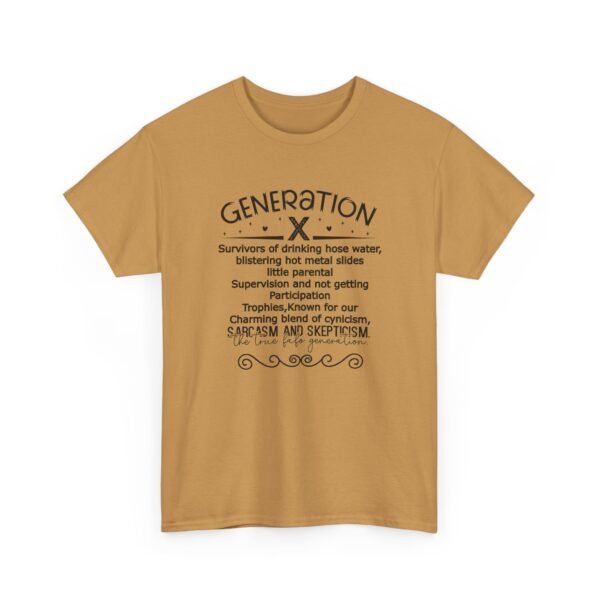Sarcastic apparel design from Twisted Angell with the phrase “Generation X Definition - Sarcasm & Skepticism Tee” printed on the front.