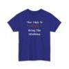 Unisex t-shirt from Twisted Angell with the sarcastic phrase “Most Likely To Bring The Mistletoe” printed on the front.