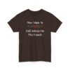 Unisex t-shirt from Twisted Angell with the sarcastic phrase “Most Likely To Fall Asleep On The Couch” printed on the front.