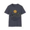 Unisex t-shirt from Twisted Angell with the sarcastic phrase “Smile. It confuses the emotionally stable” printed on the front.