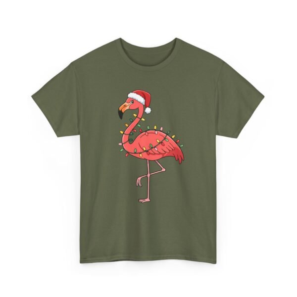 Unisex t-shirt from Twisted Angell with the sarcastic phrase “Festive Flamingo” printed on the front.