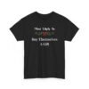 Unisex t-shirt from Twisted Angell with the sarcastic phrase “Most Likely To Buy Themselves A Gift” printed on the front.