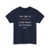 Unisex t-shirt from Twisted Angell with the sarcastic phrase “Most Likely To Grade Papers On Christmas Eve” printed on the front.