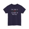 Unisex t-shirt from Twisted Angell with the sarcastic phrase “Most Likely To Assemble All The Toys” printed on the front.