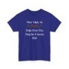 Unisex t-shirt from Twisted Angell with the sarcastic phrase “Most Likely To Trip Over The Dog In A Santa Hat” printed on the front.