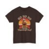 Unisex t-shirt from Twisted Angell with the sarcastic phrase “Ho Ho Ho Happy Thanksgiving” printed on the front.