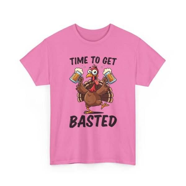 Unisex t-shirt from Twisted Angell with the sarcastic phrase “Time To Get Basted” printed on the front.
