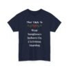 Unisex t-shirt from Twisted Angell with the sarcastic phrase “Most Likely To Wear Sunglasses Indoors On Christmas Morning” printed on the front.