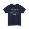 Unisex t-shirt from Twisted Angell with the sarcastic phrase “Most Likely To Plan Christmas In July” printed on the front.