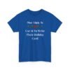 Unisex t-shirt from Twisted Angell with the sarcastic phrase “Most Likely to Use AI To Write Their Holiday Card” printed on the front.