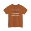 Unisex t-shirt from Twisted Angell with the sarcastic phrase “Most Likely To Turn Off The Holiday Music” printed on the front.