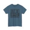 Unisex t-shirt from Twisted Angell with the sarcastic phrase “Out of Office - Might Not Come Back” printed on the front.