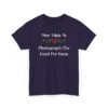 Unisex t-shirt from Twisted Angell with the sarcastic phrase “Most Likely To Photograph The Food For Insta” printed on the front.