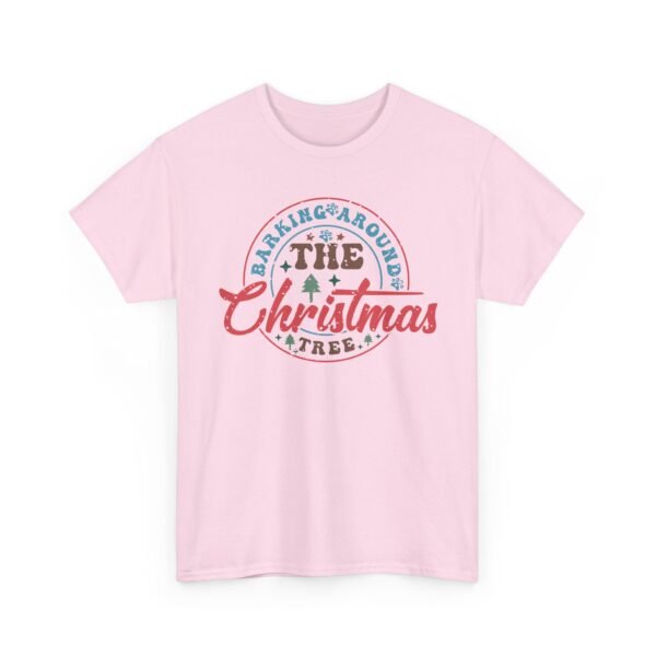 Unisex t-shirt from Twisted Angell with the sarcastic phrase “Barking Around The Christmas Tree” printed on the front.