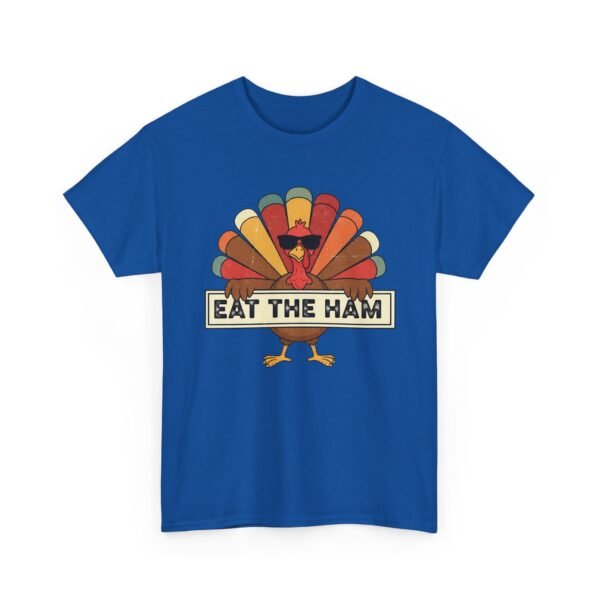 Unisex t-shirt from Twisted Angell with the sarcastic phrase “Eat the Ham” printed on the front.
