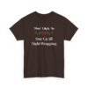 Unisex t-shirt from Twisted Angell with the sarcastic phrase “Most Likely To Stay Up All Night Wrapping” printed on the front.