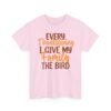 Unisex t-shirt from Twisted Angell with the sarcastic phrase “Every Thanksgiving I Give My Family The Bird” printed on the front.