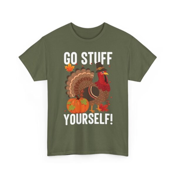 Unisex t-shirt from Twisted Angell with the sarcastic phrase “Go Stuff Yourself” printed on the front.