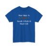 Unisex t-shirt from Twisted Angell with the sarcastic phrase “Most Likely To Sneak A Peek At Their Gift” printed on the front.