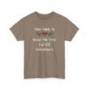Unisex t-shirt from Twisted Angell with the sarcastic phrase “Most Likely To Keep The Tree Up Till Valentine's” printed on the front.