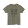 Unisex t-shirt from Twisted Angell with the sarcastic phrase “Don't Make Me Use My Office Manager Voice” printed on the front.