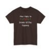 Unisex t-shirt from Twisted Angell with the sarcastic phrase “Most Likely to Drink All The Eggnog” printed on the front.
