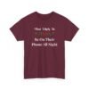 Unisex t-shirt from Twisted Angell with the sarcastic phrase “Most Likely To Be On Their Phone All Night” printed on the front.